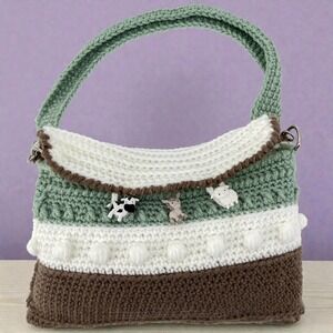 Handmade Crotched Tote Bag with 500 Piece Mystery Challenge Puzzle